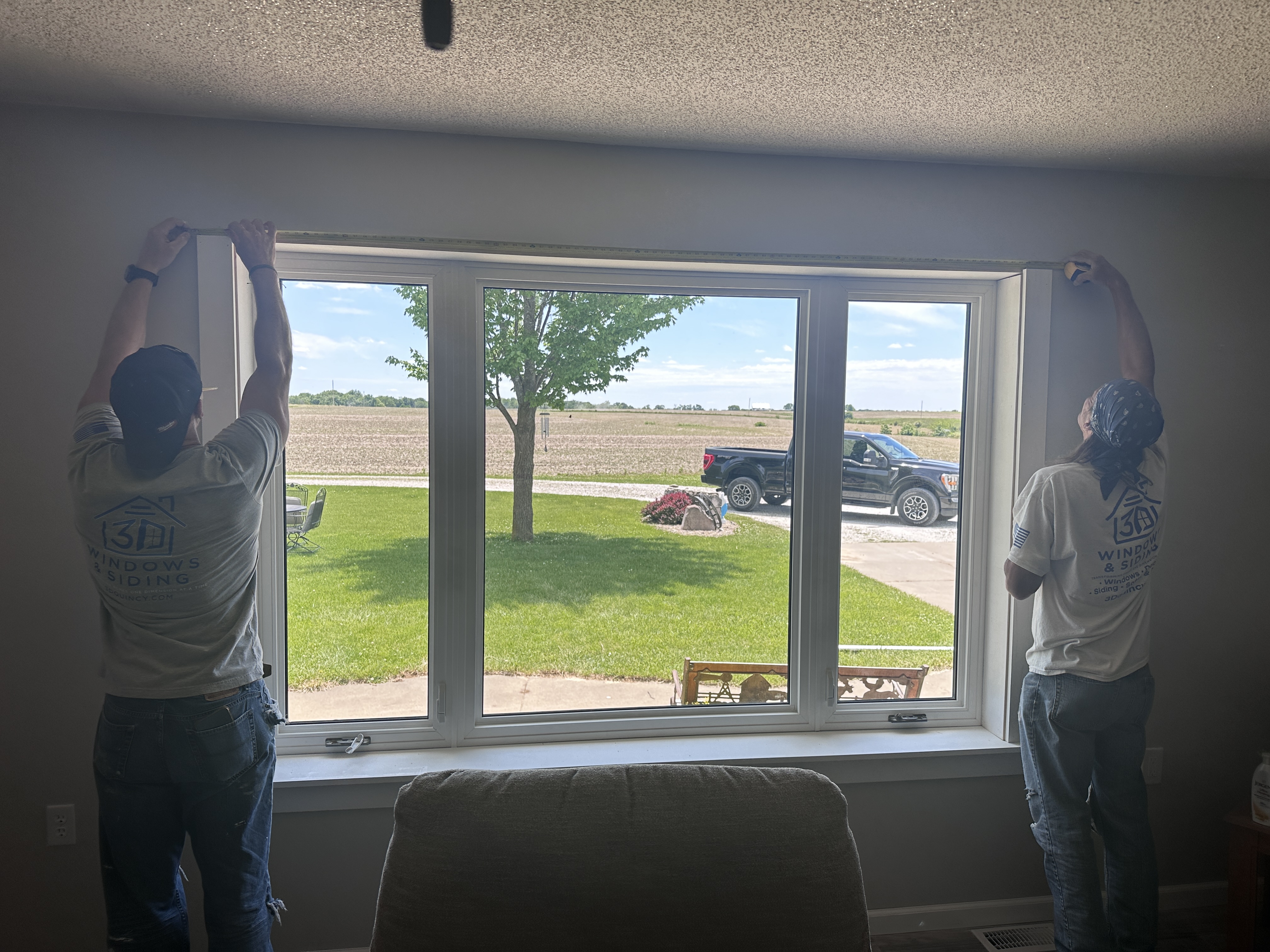 Team Installing Triple Picture Window